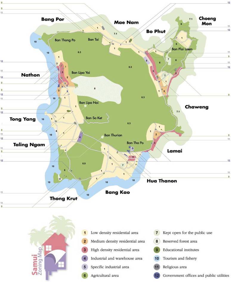 building zones map of Koh Samui