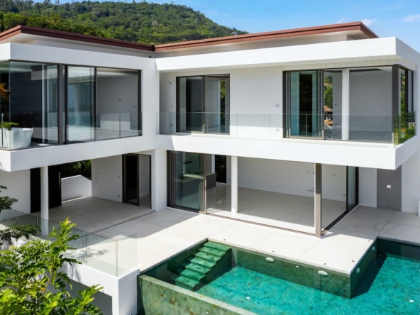 contemporary bophut sea view villa, koh samui