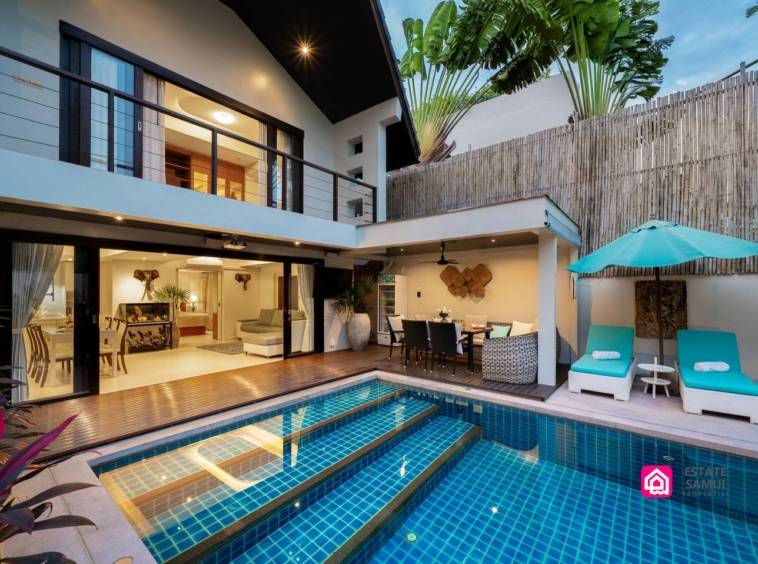 beachside pool villa, koh samui