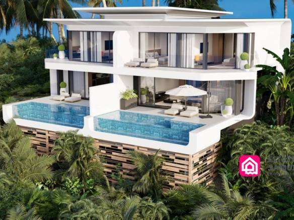 sea view duplex villas for sale, koh samui