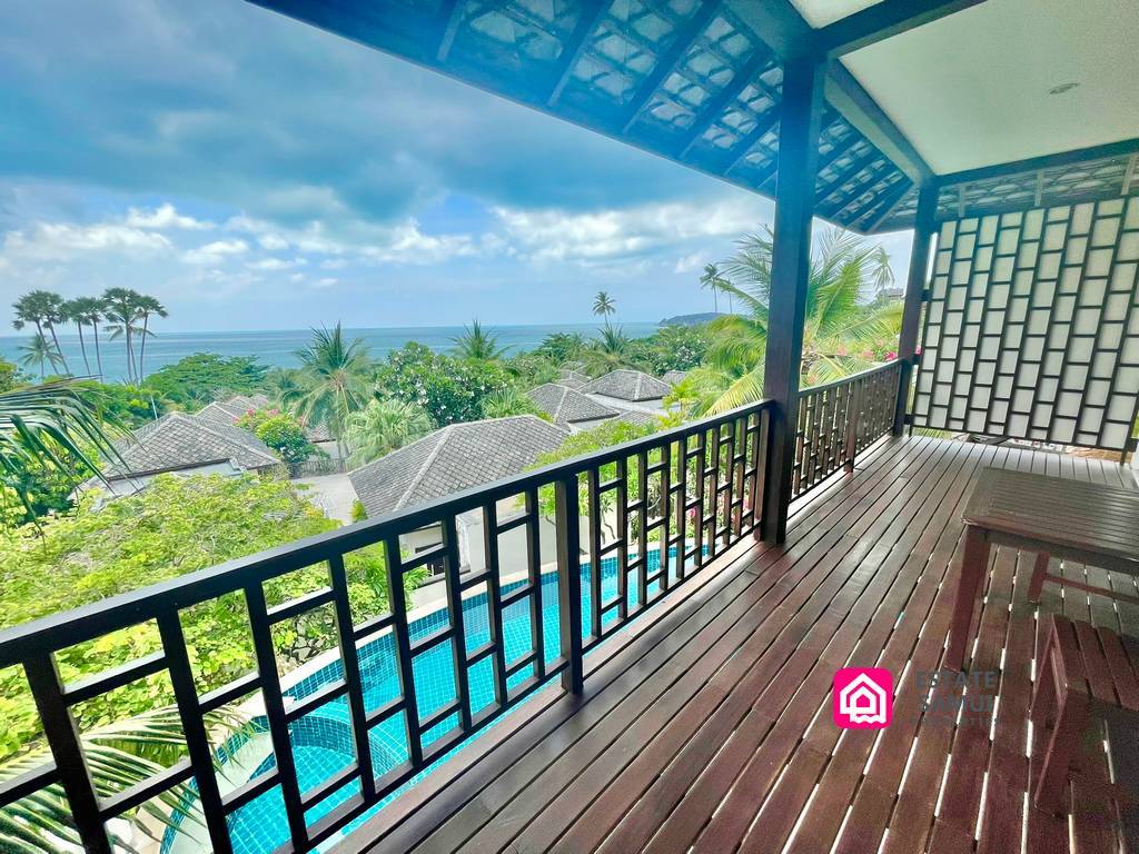 master bedroom balcony pool and sea views