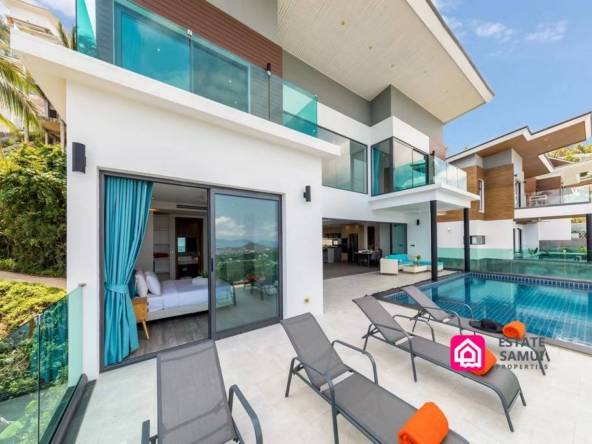 ocean view modern villa for sale, koh samui