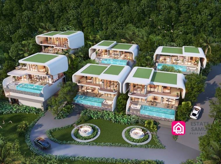 modern seaview villas for sale, koh samui