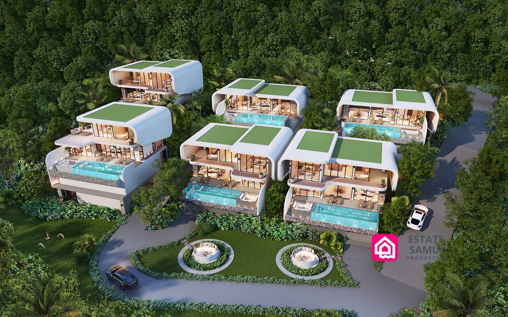 modern seaview villas for sale, koh samui