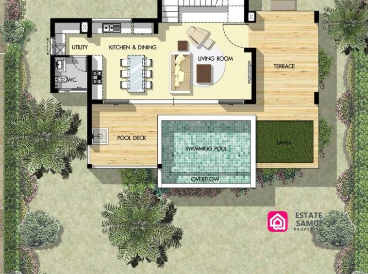 villa lower level floorplan