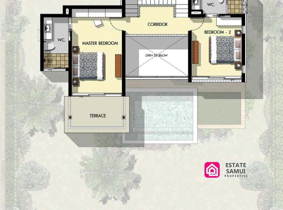 villa upper level floorplan