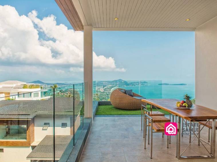 villa with scenic sea views, koh samui