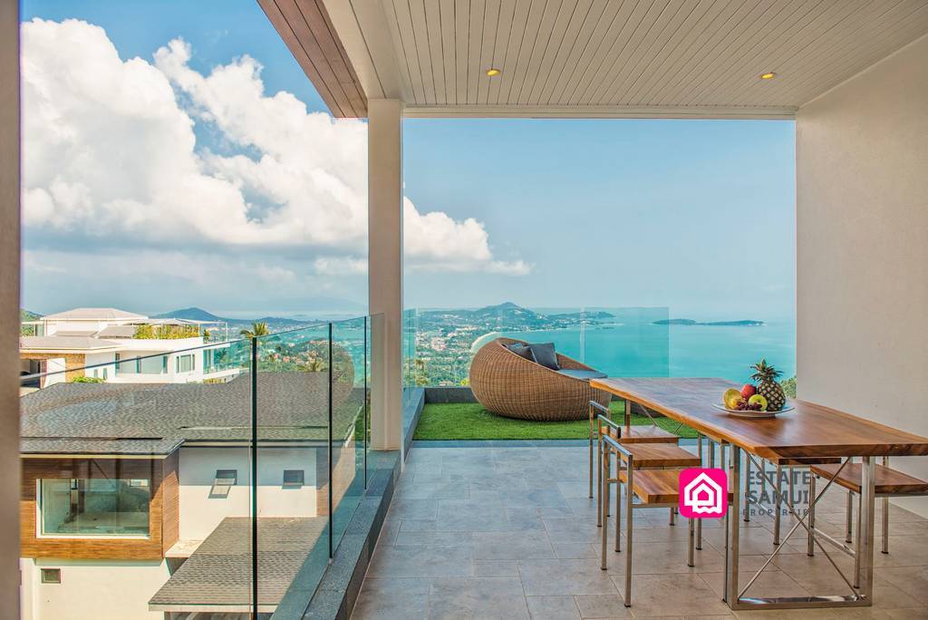 villa with scenic sea views, koh samui