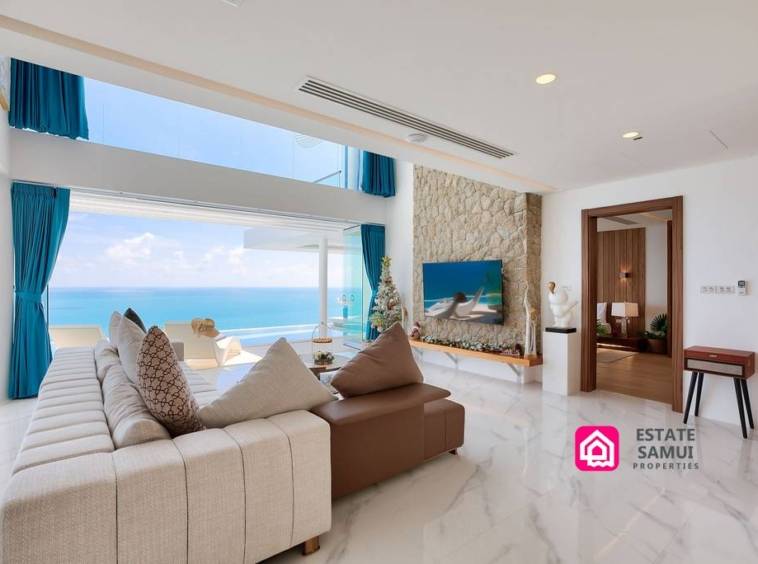 living room and sea views