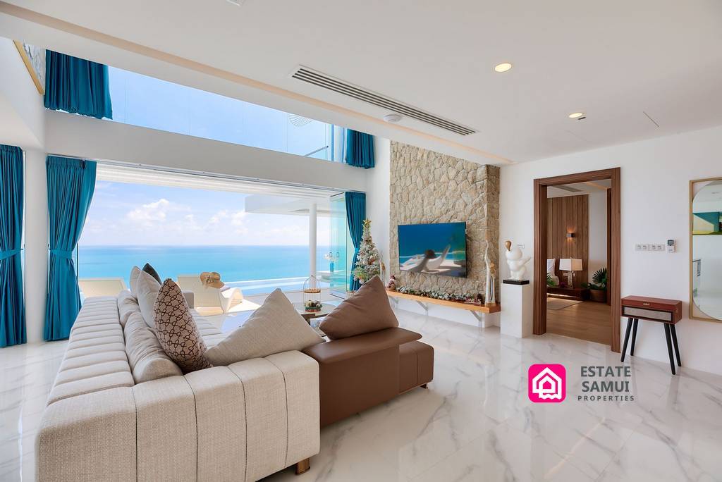 living room and sea views