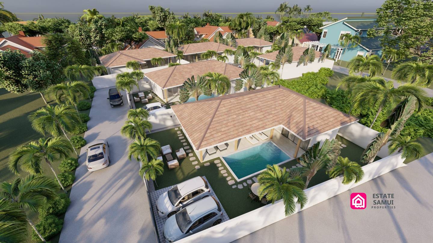 beachside pool villas for sale, koh samui